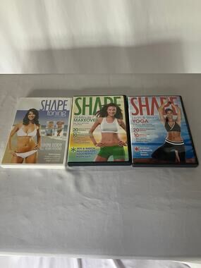 SHAPE Fitness DVD Lot of 3 Bikini Body 20 Minute Makeover Lean Strong Yoga